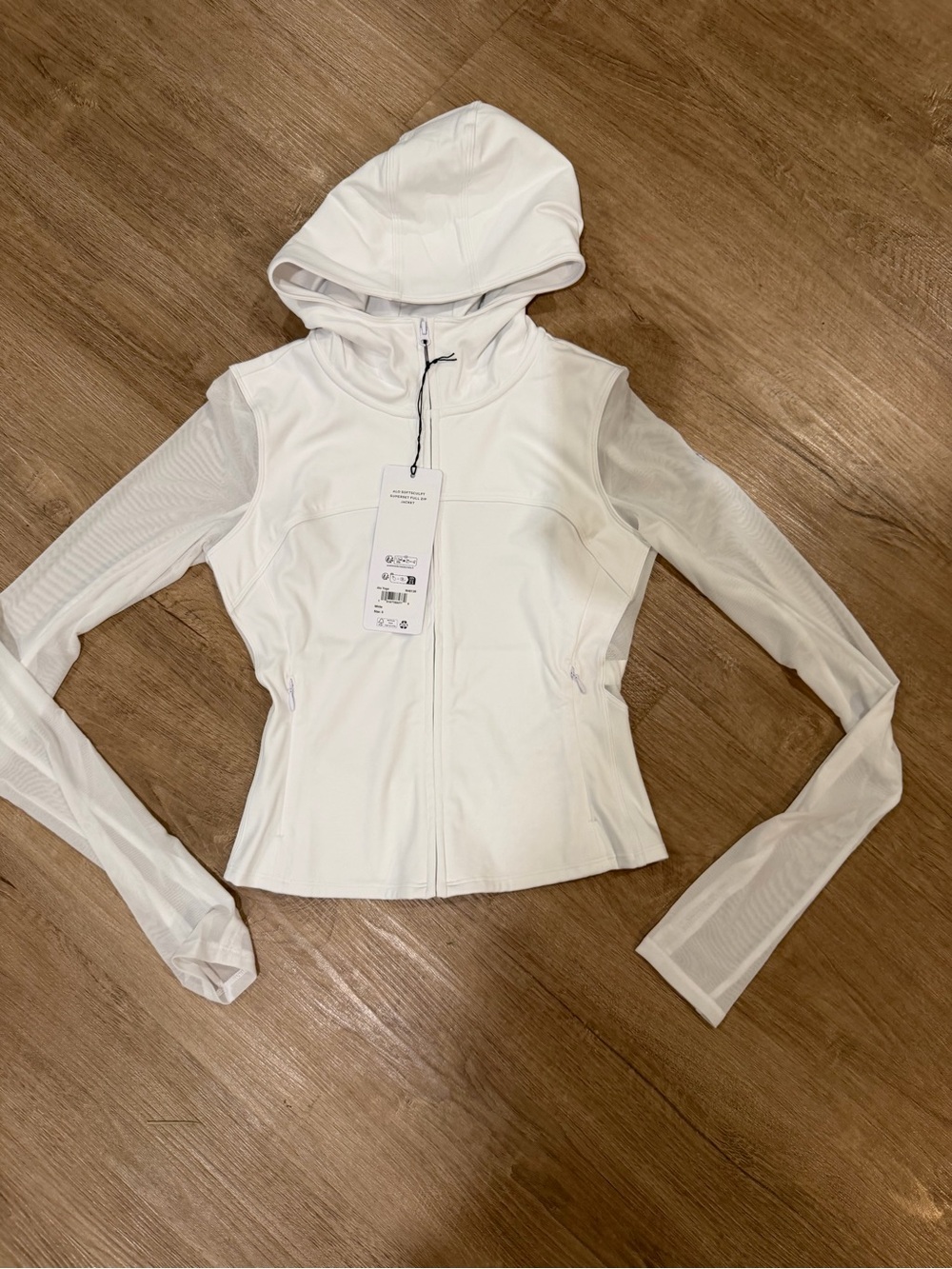 ALO SOFTSCULT SUPERSET FULL ZIP JACKET- WHITE - Picture 4 of 7